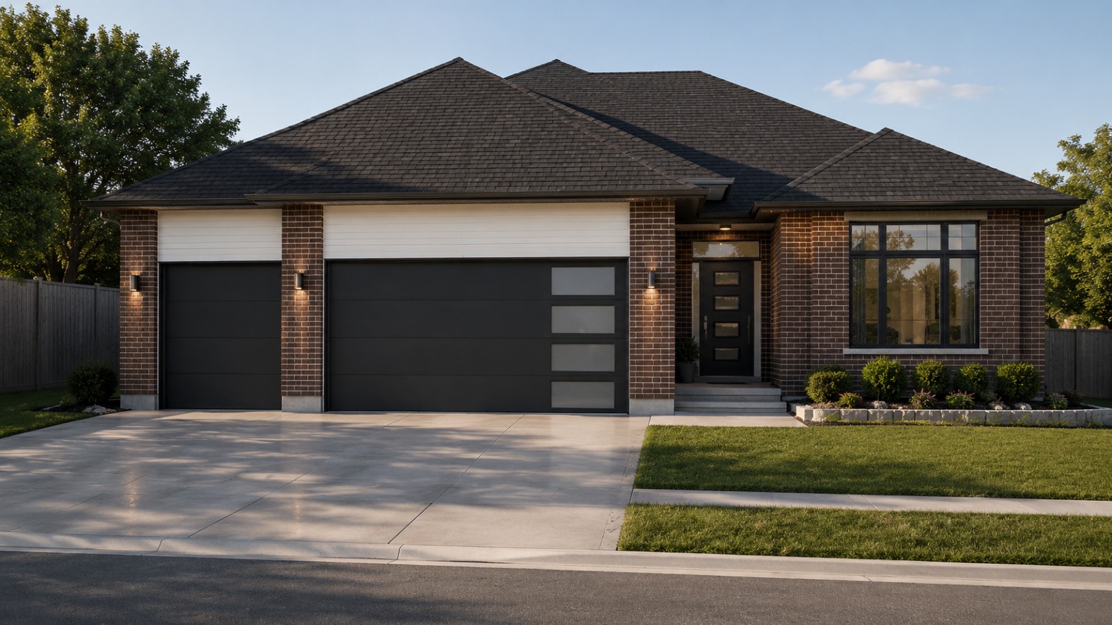 Sweet Water bungalow exterior with brick detailing and double garage