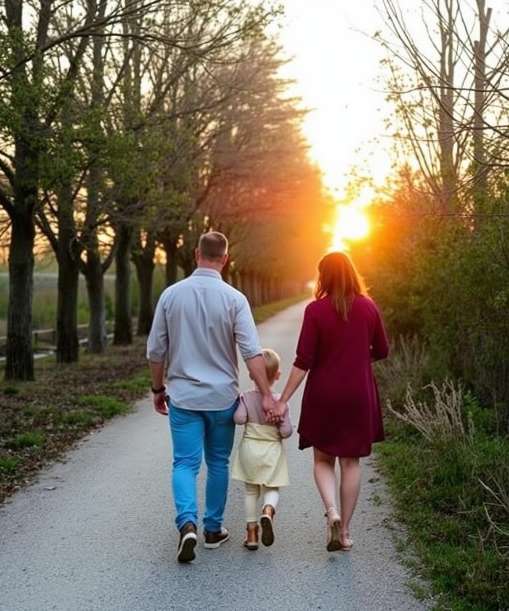 Family enjoying the outdoors near the community